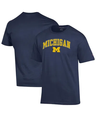 Champion Big Boys And Girls Navy Michigan Wolverines Arch Over Logo T-shirt In Blue