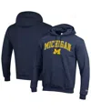 Champion Men's Navy Michigan Wolverines Arched Logo Fleece Pullover Hoodie In Navy