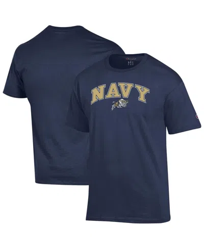 Champion Men's Navy Navy Midshipmen Arched Logo T-shirt In Blue
