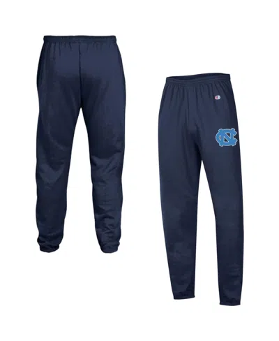 Champion Men's Navy North Carolina Tar Heels Power Blend Banded Fleece Sweatpants In Blue
