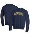 Champion Men's  Navy Michigan Wolverines Arch Reverse Weave Pullover Sweatshirt In Black