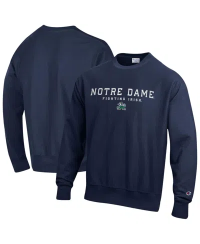 Champion Men's Navy Notre Dame Fighting Irish Relentless Reverse Weave Sweatshirt In Blue