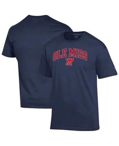 Champion Men's Navy Ole Miss Rebels Arch Over Logo T-shirt In Blue