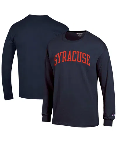 Champion Men's Navy Syracuse Orange Basic Arch Long Sleeve T-shirt In Blue