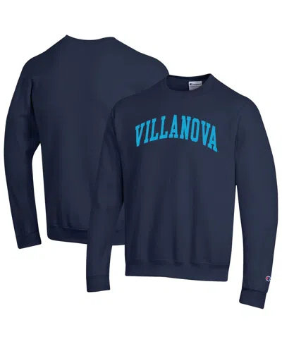 Champion Men's Navy Villanova Wildcats Basic Arch Fleece Pullover Sweatshirt In Blue
