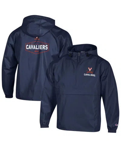 Champion Men's Navy Virginia Cavaliers Delay Packable Half-zip Jacket In Blue