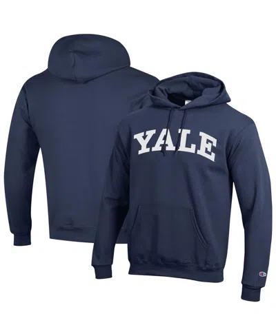 Champion Navy Yale Bulldogs Basic Arch Fleece Pullover Hoodie In Blue