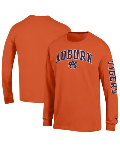 Champion Men's Orange Auburn Tigers Arch Over Logo 2-hit Long Sleeve T-shirt