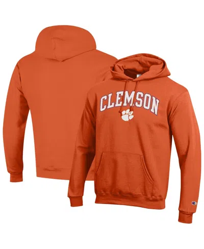 Champion Men's Orange Clemson Tigers Arched Logo Fleece Pullover Hoodie