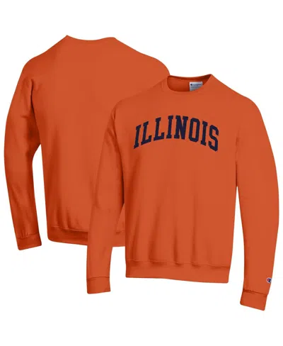 Champion Men's Orange Illinois Fighting Illini Basic Arch Fleece Pullover Sweatshirt In Multi