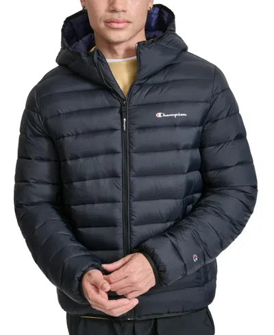 Champion Men's Performance Quilted Hooded Jacket In Black