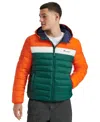 Champion Men's Performance Quilted Hooded Jacket In Orange Combo