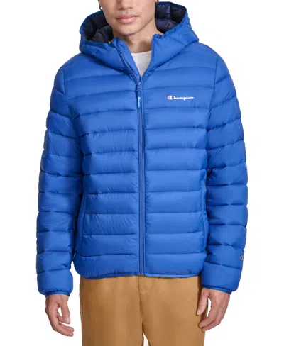 Champion Men's Performance Quilted Hooded Jacket In Surf The Web
