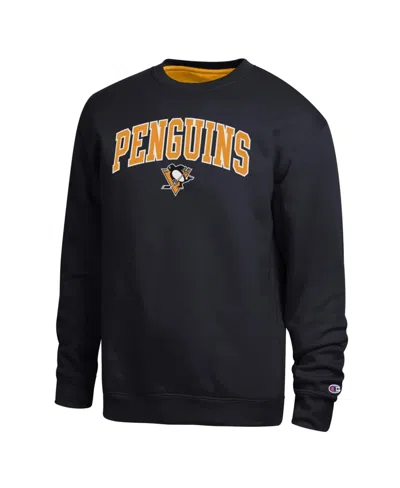 Champion Men's Pittsburgh Penguins Graphic Crewneck Sweatshirt In Black