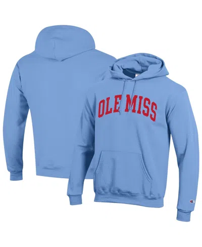Champion Men's Powder Blue Ole Miss Rebels Basic Arch Fleece Pullover Hoodie