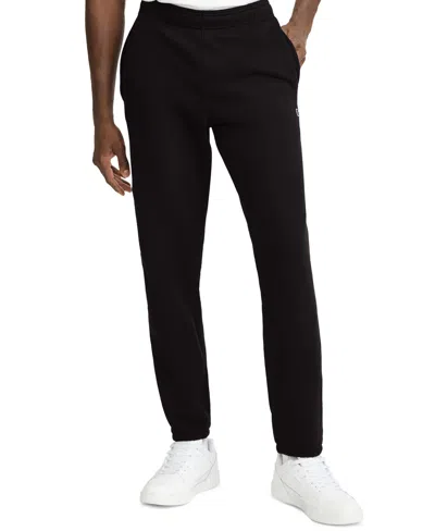 Champion Men's Powerblend Fleece Elastic-waistband Cinched-hem Sweatpants In Black