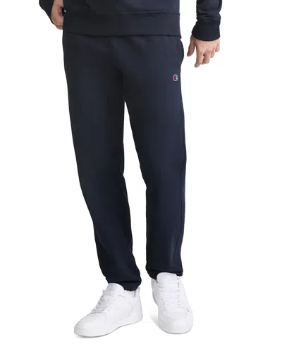 Champion Men's Powerblend Fleece Elastic-waistband Cinched-hem Sweatpants In Blue