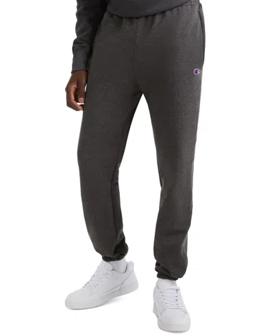 Champion Men's Powerblend Fleece Elastic-waistband Cinched-hem Sweatpants In Gray