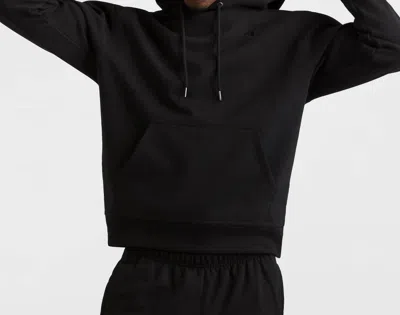 Champion Men's Powerblend Fleece Hoodie C Logo In Black