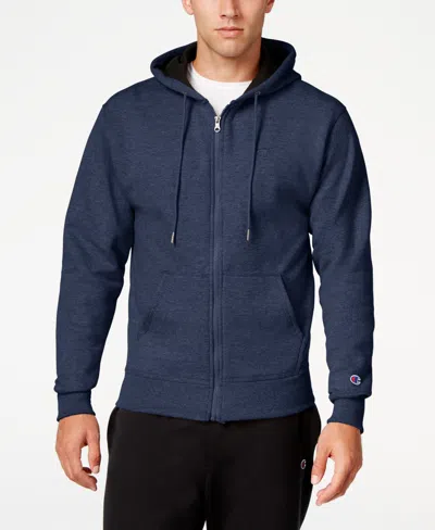 Champion Men's Powerblend Fleece Zip Hoodie In Blue