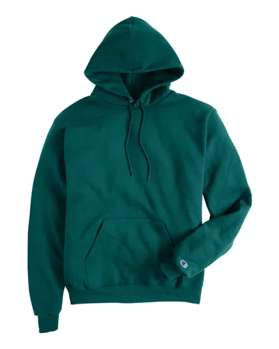 Champion Men's Powerblend Hooded Sweatshirt In Green