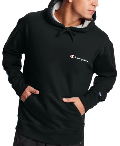 Champion Men's Powerblend Logo Hoodie In Black