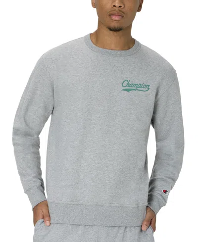 Champion Men's Powerblend Logo Sweatshirt In Gray