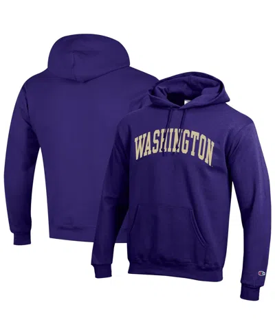 Champion Men's Purple Washington Huskies Basic Arch Fleece Pullover Hoodie