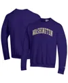 Champion Men's Purple Washington Huskies Basic Arch Fleece Pullover Sweatshirt In Purple