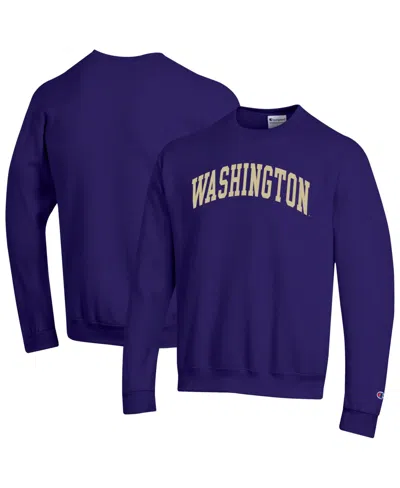 Champion Men's Purple Washington Huskies Basic Arch Fleece Pullover Sweatshirt