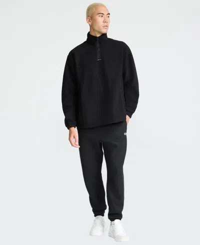 Champion Men's Quarter-zip Long-sleeve Sweatshirt In Black