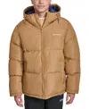 Champion Men's Quilted Full-zip Hooded Puffer Jacket In Tobacco