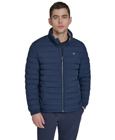 Champion Men's Quilted Long-sleeve Jacket In Blue