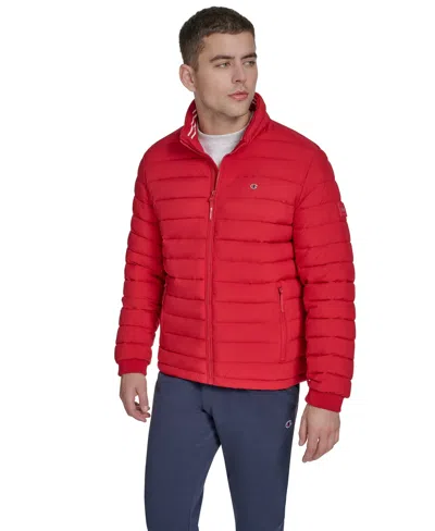 Champion Men's Quilted Long-sleeve Jacket In Red