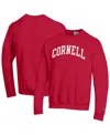 Champion Men's Red Cornell Big Red Basic Arch Fleece Pullover Sweatshirt In Red