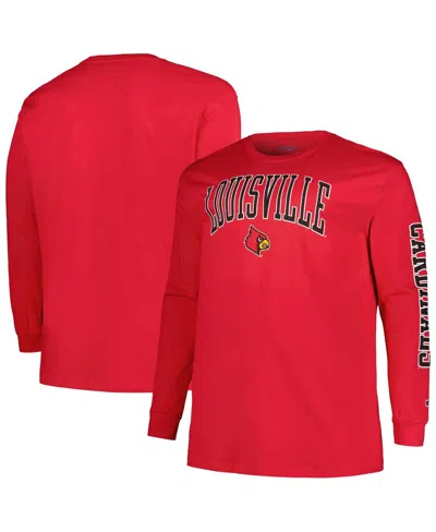 Champion Men's Red Louisville Cardinals Big Tall 2-hit Long Sleeve T-shirt
