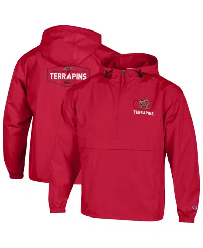 Champion Men's Red Maryland Terrapins Delay Packable Half-zip Sweatshirt