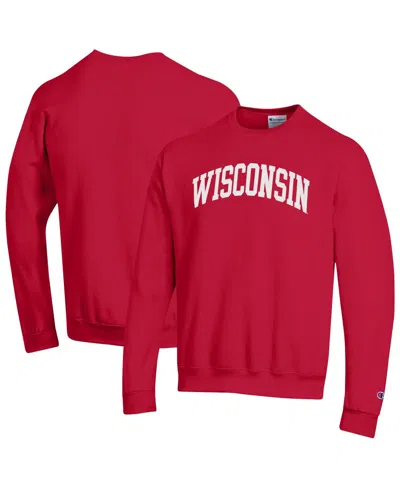 Champion Men's Red Wisconsin Badgers Basic Arch Fleece Pullover Sweatshirt