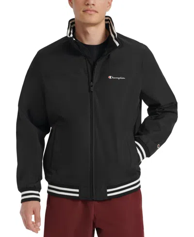 Champion Men's Regatta Full-zip Bomber Jacket In Black