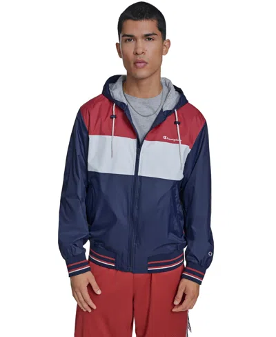 Champion Men's Retro Hooded Rain Jacket In Blue