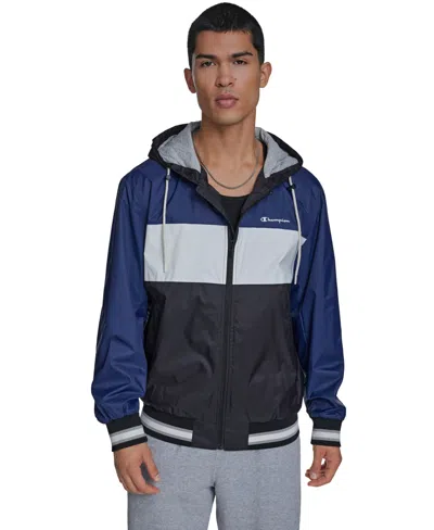 Champion Men's Retro Hooded Rain Jacket In Blue