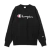 Champion Men's Reverse Weave Big Logo Crewneck Sweatshirt In Black