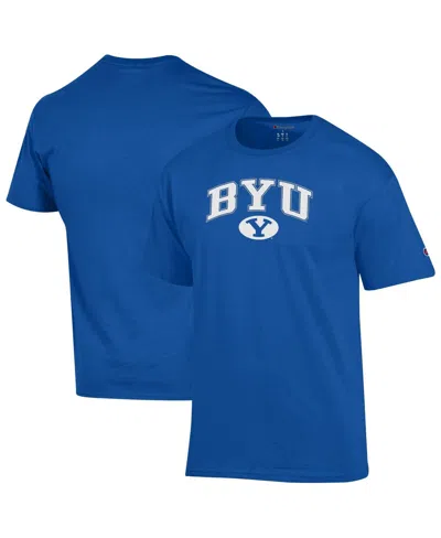 Champion Royal Byu Cougars Arched Logo T-shirt In Blue