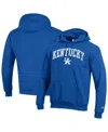Champion Men's Royal Kentucky Wildcats Arch Over Logo Pullover Hoodie In Blue