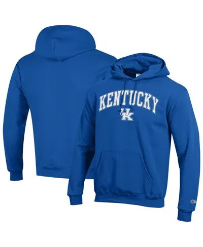 Champion Men's Royal Kentucky Wildcats Arch Over Logo Pullover Hoodie In Blue