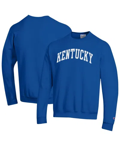 Champion Men's Royal Kentucky Wildcats Basic Arch Fleece Pullover Sweatshirt In Blue