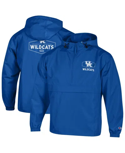 Champion Men's Royal Kentucky Wildcats Delay Packable Half-zip Jacket In Blue