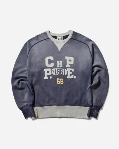 Champion Men S 50 S Saddle Crewneck Sweatshirt Indigo In Blue