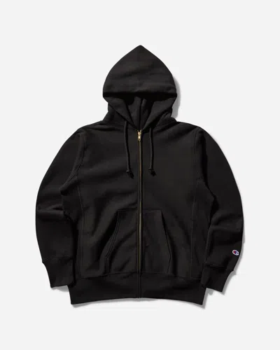 Champion Men S Made In Usa Reverse Weave Zipped Hoodie In Black