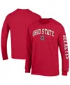 Champion Scarlet Ohio State Buckeyes Arch Over Logo 2-hit Long Sleeve T-shirt In Red